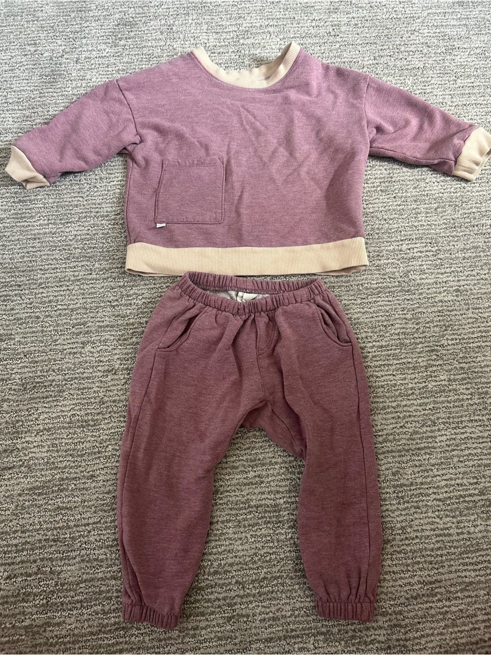 Will & Ivey Mauve Two-Piece Sweatshirt & Jogger Set
